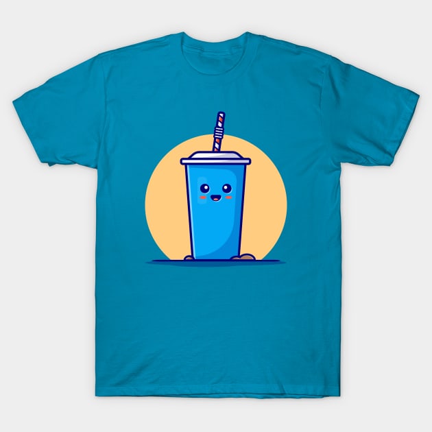 Cute Drink Cup Cartoon Vector Icon Illustration T-Shirt by Catalyst Labs